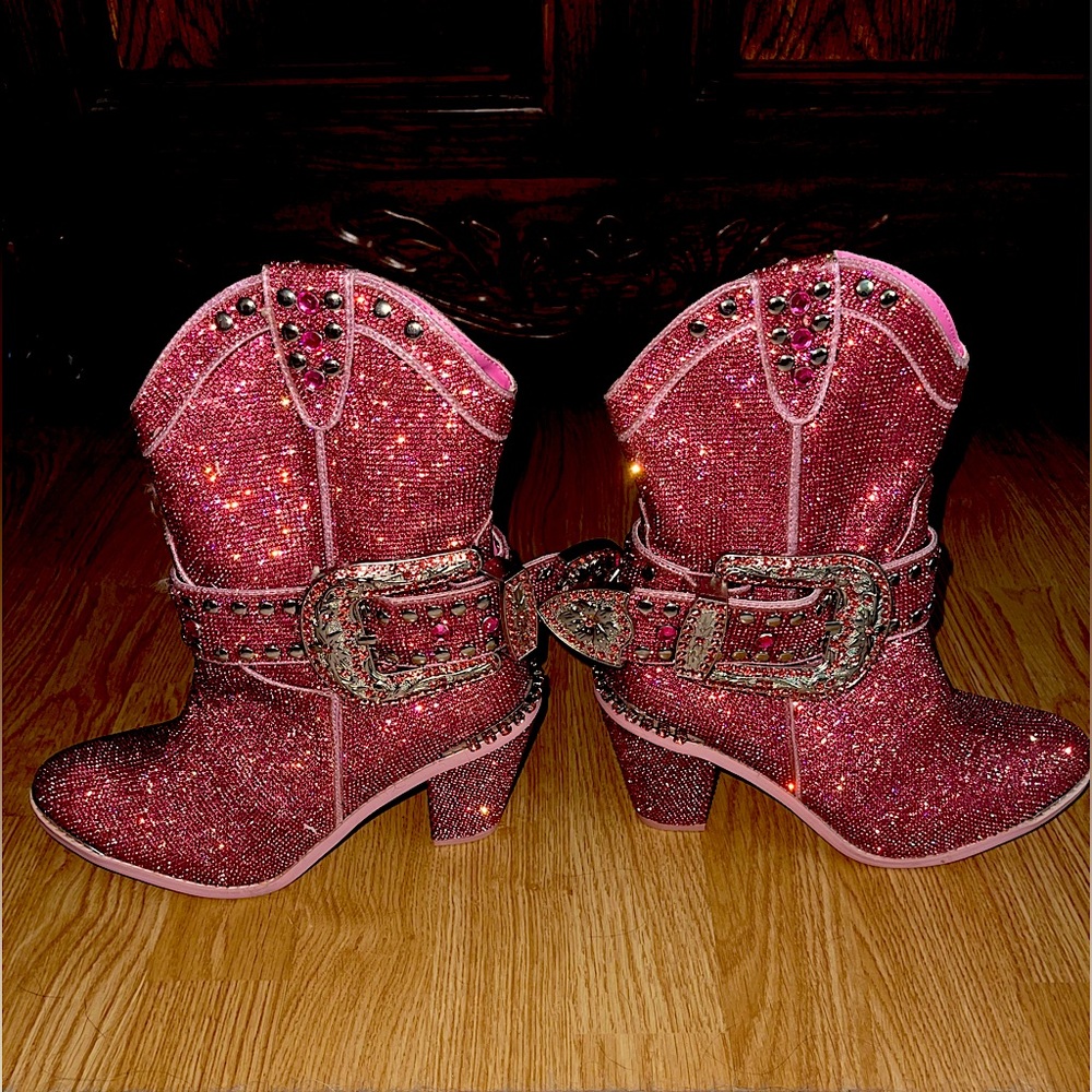 Brand new never worn Dolls Kill Pink cowboy boots